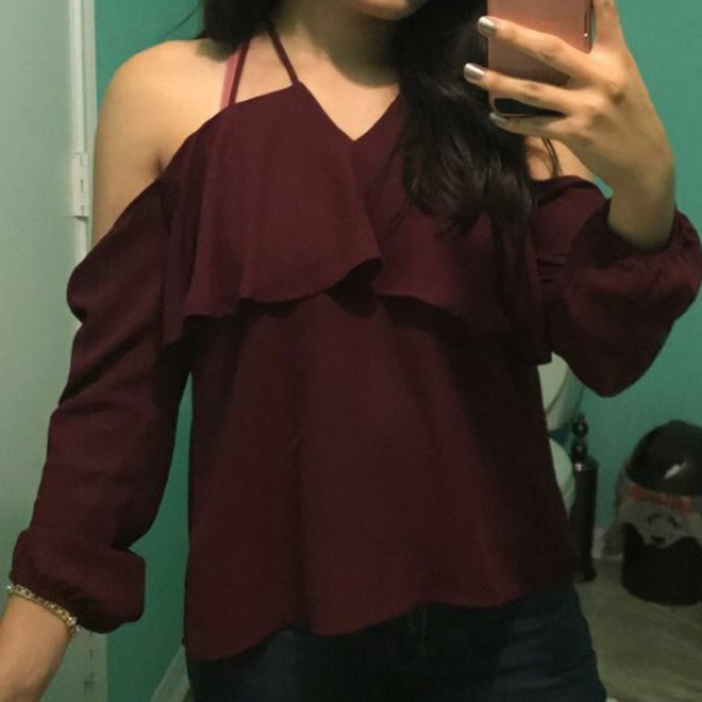 Open shoulder blouse